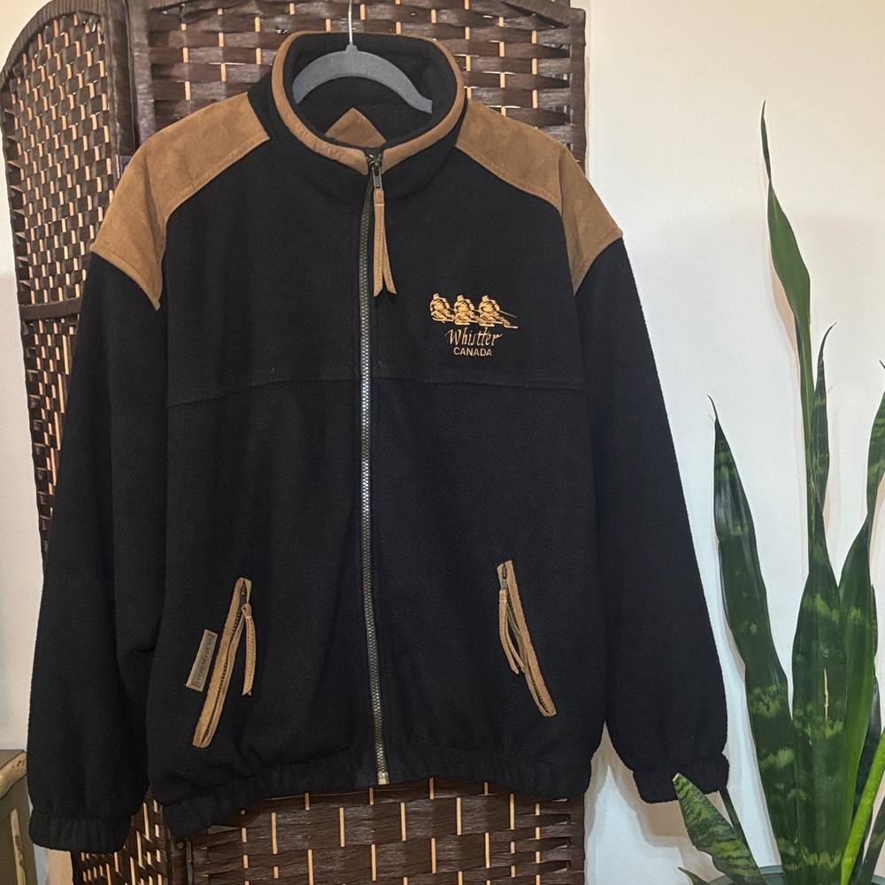 Storm Black and Tan Contrast Fleece Bomber Jacket